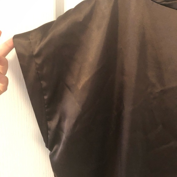 CHICOS dark brown short sleeve top size 12 - Picture 7 of 8